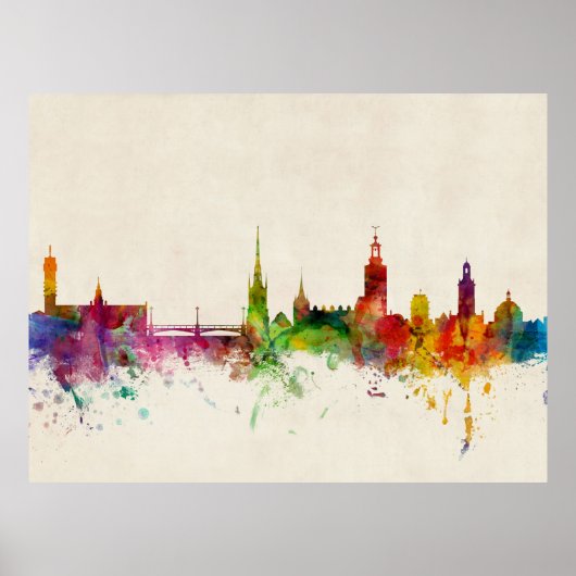Poster Stockholm Suède Skyline (Devant)