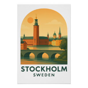 Poster Stockholm Vintage Suède Voyage – Scandinave