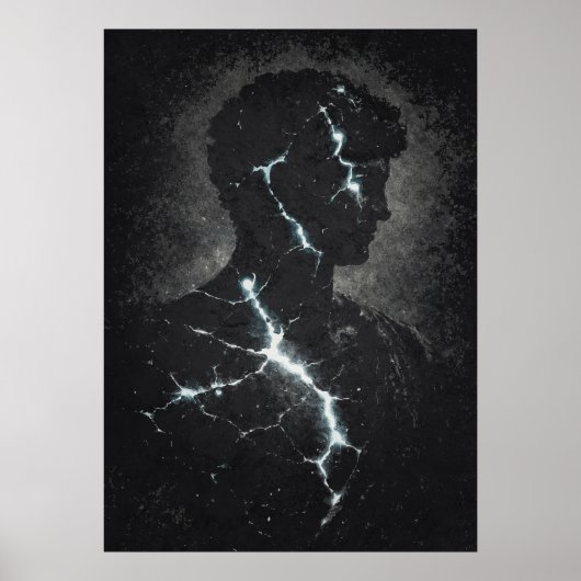 Poster Stoic Guardian, Modern Matrix Abstract Art (Devant)