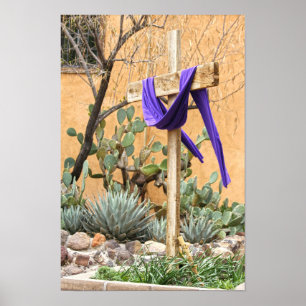 Poster Stole pourpre en croix à l'église Albuquerque