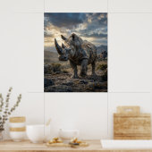 Poster Stone Rhino Rugged Plains (Cuisine)