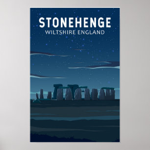 Poster Stonehenge Angleterre Travel Art Vintage
