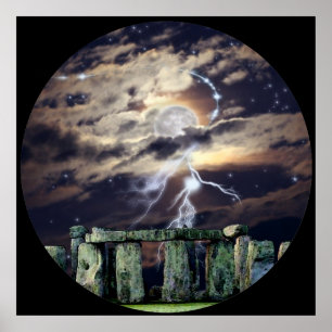 Poster Stonehenge Mystical Druid Art Mytho-Imaginaire