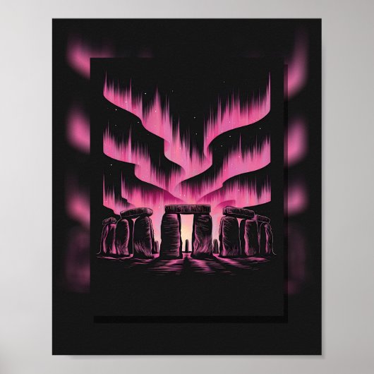 Poster Stonehenge mystique sous l'Aurora (Devant)