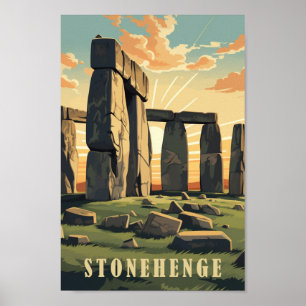 Poster Stonehenge Royaume-Uni Famous Travel Place