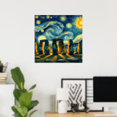 Poster Stonehenge sous les étoiles (Bureau à domicile)