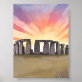 Poster Stonehenge | Wiltshire England Historic Watercolor (Devant)