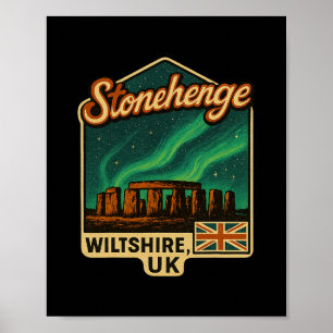 Poster Stonehenge Wiltshire Royaume-Uni Aurore Boréale So