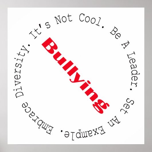 Poster Stop Bullying-Outline by Shirley Taylor (Devant)