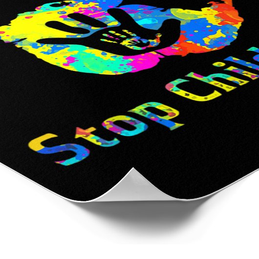 Poster Stop Child Abuse Prevention Awareness Mois Bleu R (Coin)