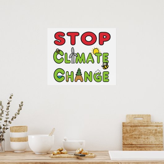 Poster Stop Climate Change (Cuisine)