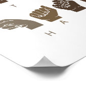 Poster Stop Hate Asl Langue des signes Black Lives Problè (Coin)