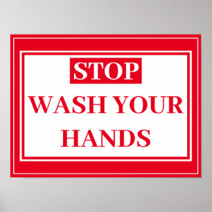 Poster - STOP JE HANDEN WASEN