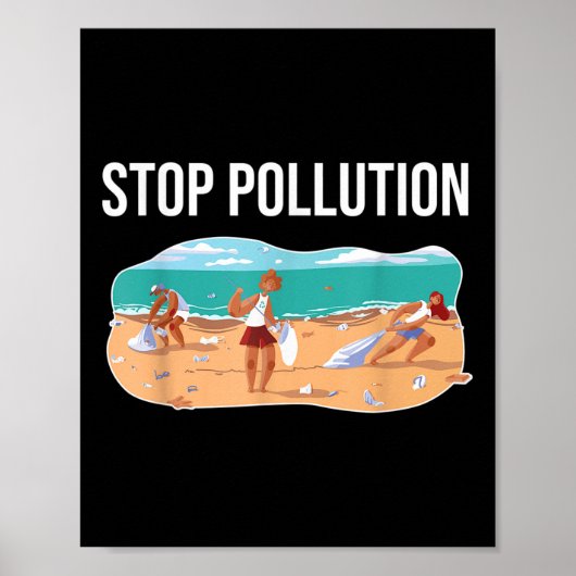 Poster Stop Pollution Plastic Sea De l'environnement Prot (Devant)