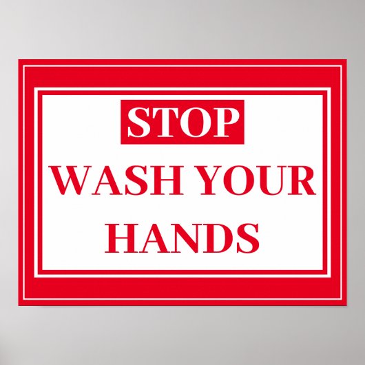 Poster - STOP WASH YOUR HANDS (Devant)
