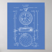 Poster Stop Watch 1889 Patent Art Blueprint (Devant)