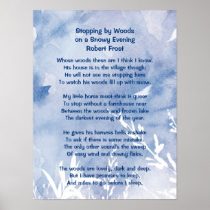 Poster Stopping by Woods Snowy Evening Robert Frost Poem