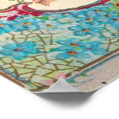 Poster STORK BÉBÉ FILLE DOUCHE Ruby Gem Pierre Monogramme (Coin)