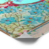 Poster STORK BÉBÉ GARÇON DOUCHE bleu turquase (Coin)