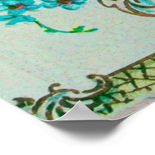 Poster STORK BÉBÉ GARÇON DOUCHE Gem Pierre Monogramme (Coin)