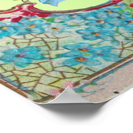 Poster STORK BÉBÉ GARÇON DOUCHE Gem Pierre Monogramme Ver (Coin)