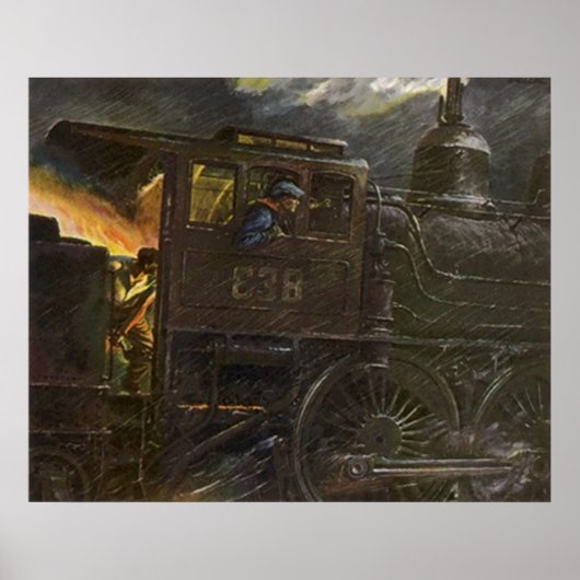 POSTER ~ Stormy Night Train ~ Stom de flams (Voorkant)