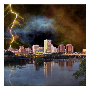 Poster Stormy Richmond Skyline