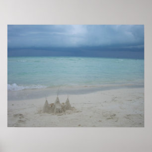 Poster Stormy Sandcastle Beach Landscape