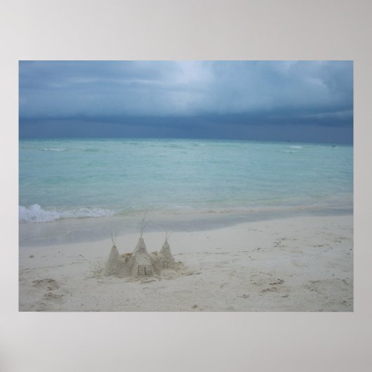 Poster Stormy Sandcastle Beach Landscape (Devant)