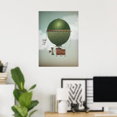 Poster Stormy Skies Airship Citronnier | Steampunk Travel (Bureau à domicile)