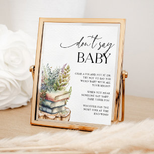 Poster Storybook Baby shower Ne pas dire jeu de bébé