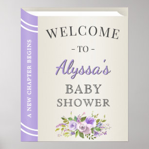 Poster Storybook Couverture Lavender Fille Baby shower Bi