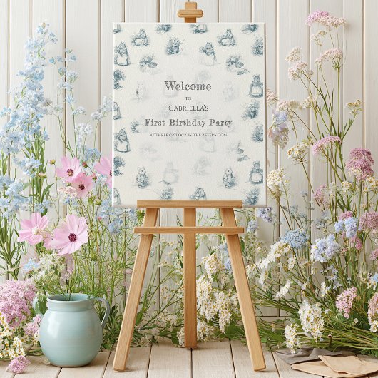 Poster Storybook Petite souris Bienvenue Anniversaire