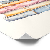 Poster Storybook Teddy Bear Baby shower Boho Bienvenue (Coin)