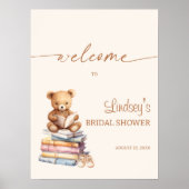 Poster Storybook Teddy Bear Baby shower Boho Bienvenue (Devant)
