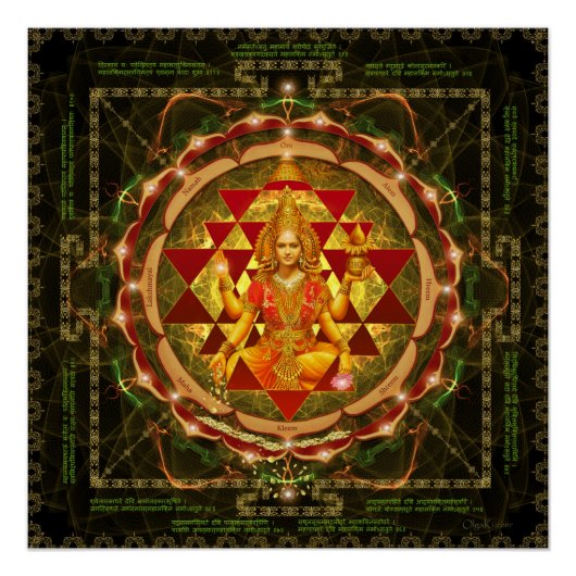 Poster Stotram sur Devi Lakshmi - Shri Yantra- Mahalakshm (Devant)
