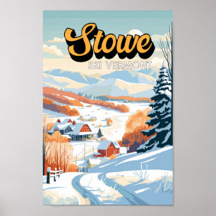 Poster Stowe Vermont Vintage hiver
