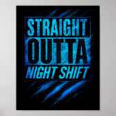 Poster Straight Outta Night Shift - Funny Owl Workers  (Devant)