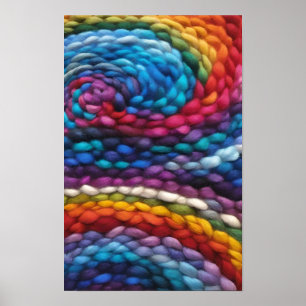Poster Strands vibrants de fils multicolores