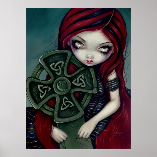 Poster Strangely Lonely gothic fairy croix celtique Impri (Devant)