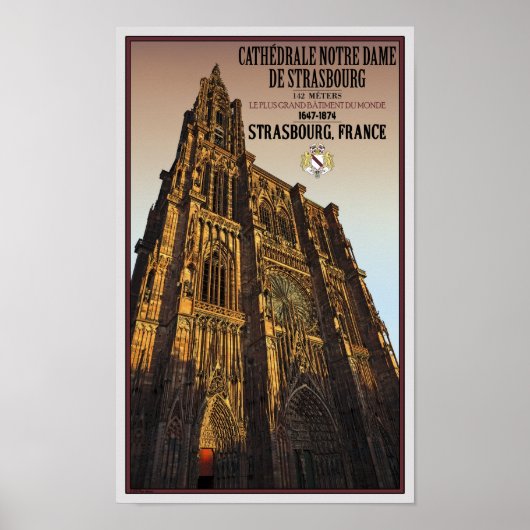 Poster Strasbourg - Cathédrale Notre Dame (Devant)