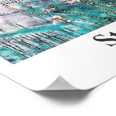 Poster Strasbourg France Aquarelle Voyage Main tirée (Coin)