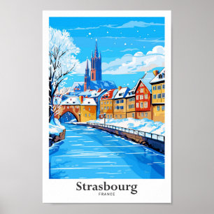 Poster Strasbourg France Illustration Vintage Voyage