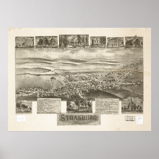 Poster Strasbourg Pennsylvanie 1903 Carte panoramique ant (Devant)