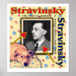 Poster Stravinsky - il a eu des verres