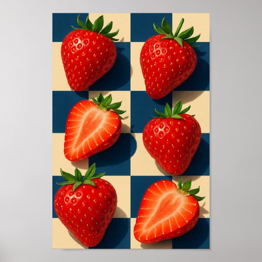 Poster Strawberries art, Bold Fruit (Devant)