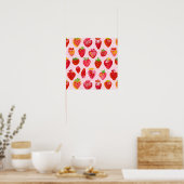Poster Strawberry Delight Pattern (Cuisine)