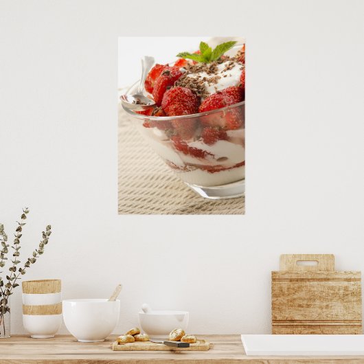 Poster Strawberry Dessert With Fresh Yogurt (Cuisine)