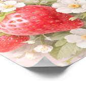 Poster Strawberry Pink Bow Baby Shower Welcome  (Coin)