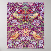 Poster Strawberry Thief Red, William Morris (Devant)